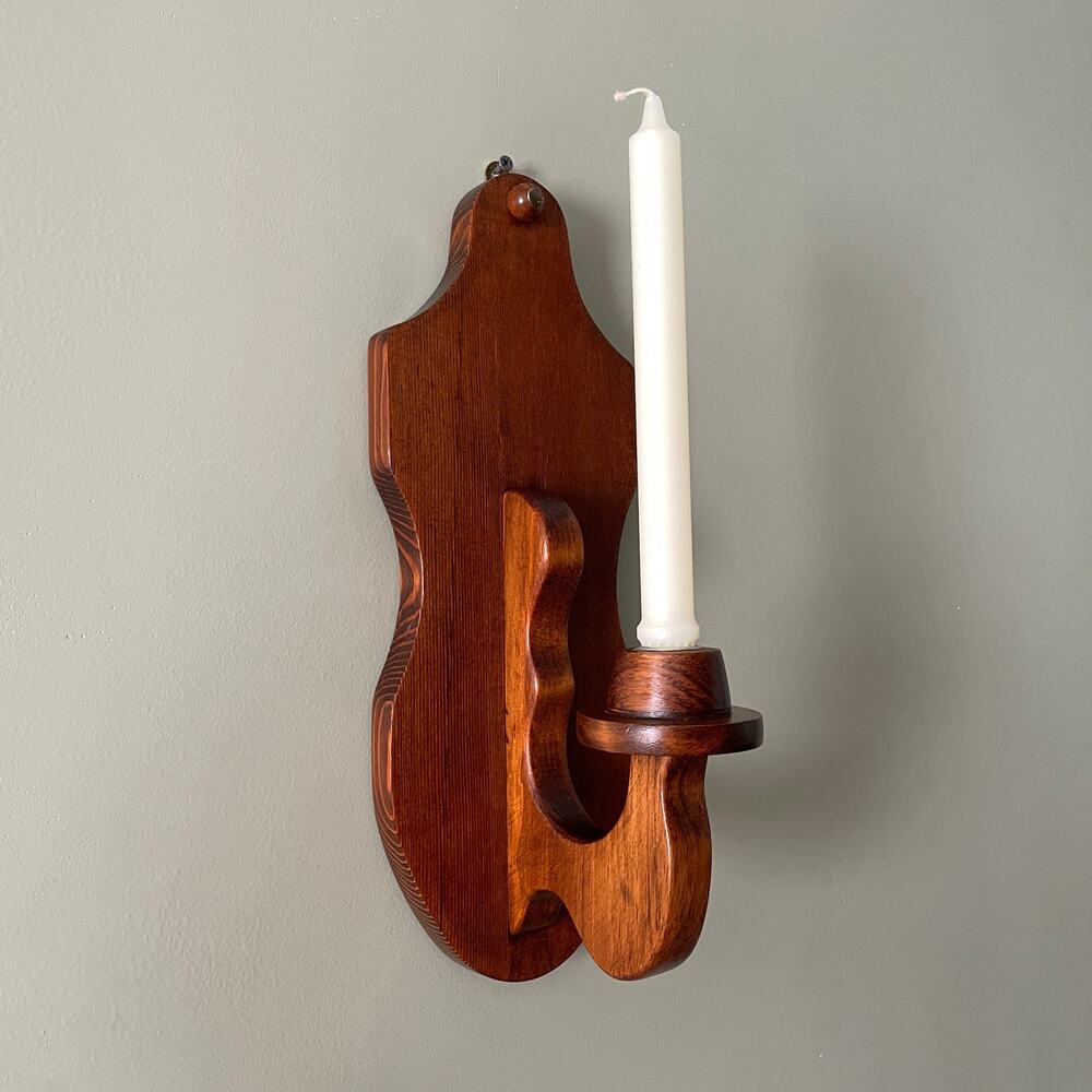 Vintage Solid Wood Wall Sconce Candle Holder - Traditional Style